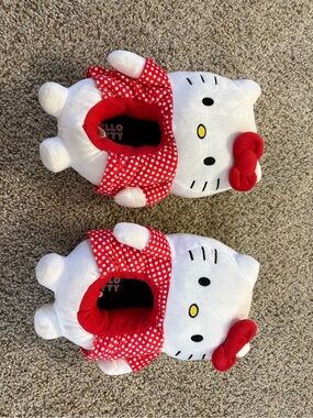Hello Kitty Red Plush Slippers